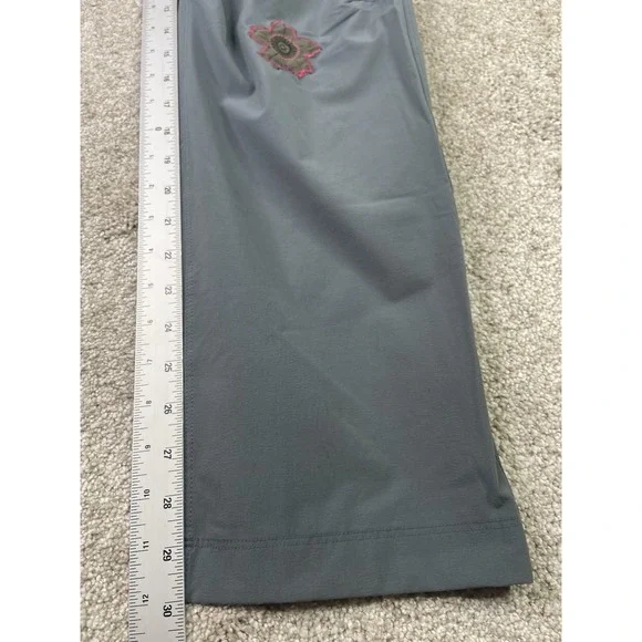ARC'TERYX Pants Womens 8 Outdoor Gray Nylon Straight Leg Embroidered
